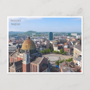 vintage travel charleroi belgium Belgique RETRO Postcard