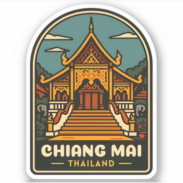 Vintage Travel Chiang Mai Thailand Retro (Front)
