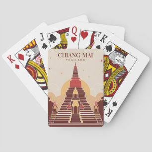 Vintage Travel Chiang Mai Thailand Vector Graphic Playing Cards