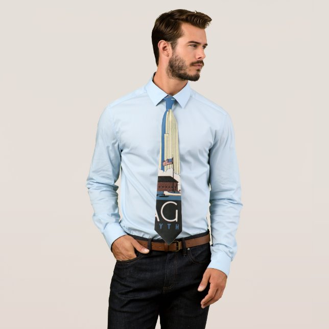 Vintage Travel Chicago Has Everything City Skyline Tie (In Situ)