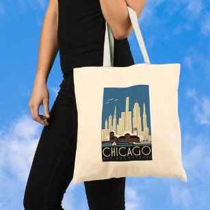 Vintage Travel Chicago Has Everything City Skyline Tote Bag