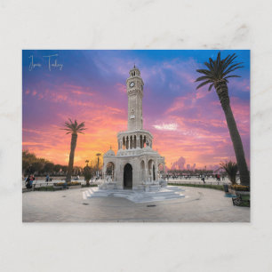 Vintage travel city Izmir Turkey Ephesus Acropolis Postcard
