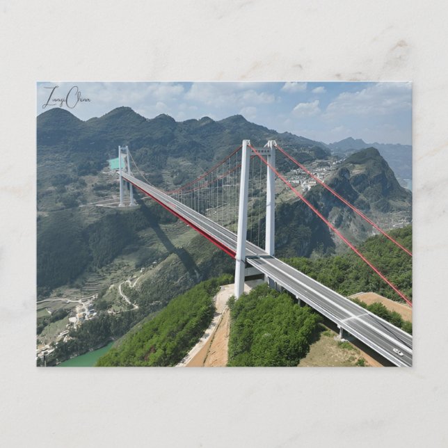 Vintage travel city Zunyi China chinese vacation Postcard (Front)
