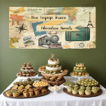 Vintage Travel Collage Banner<br><div class="desc">This banner features a vintage style collage of travel elements. The banner is perfect for a bon voyage/farewell party. The text on the banner is customizable and perfect to personalize it for your party.</div>