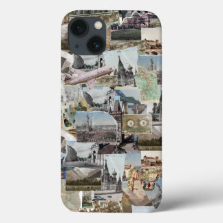 Vintage Travel Collage – Timeless Adventures iPhone 13 Case