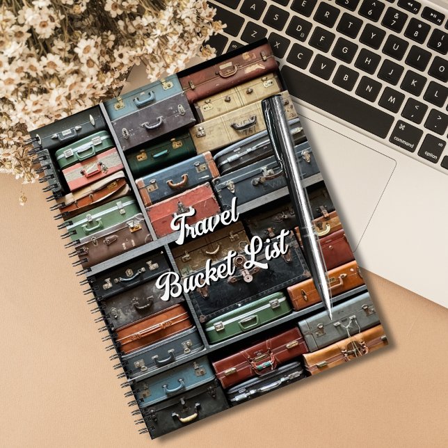 Vintage Travel Colourful Suitcase Photo Wanderlust Notebook (Creator Uploaded)
