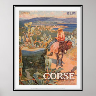 Vintage travel Corsica, Ajaccio - Poster