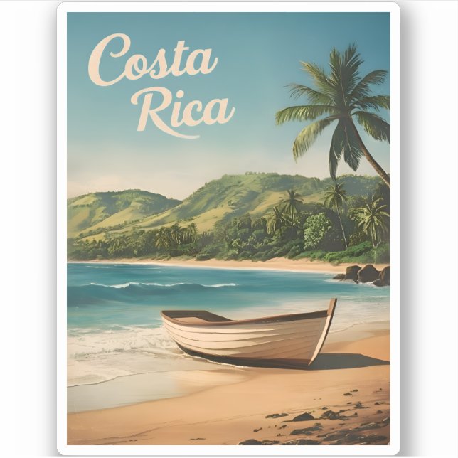 Vintage Travel Costa Rica Seaside Retro Scenic (Front)