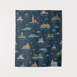 Vintage Travel Design Tapestries