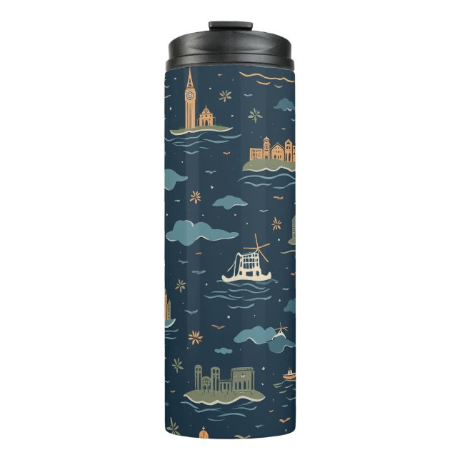 Vintage Travel Design Tumblers (Front)