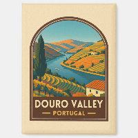 Vintage Travel Douro Valley Portugal Retro Scenic