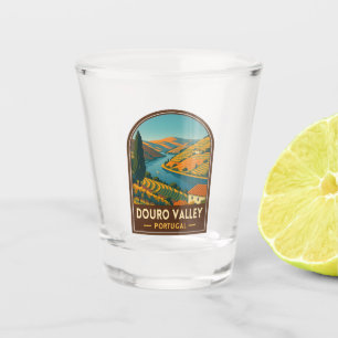 Vintage Travel Douro Valley Portugal Retro Scenic Shot Glass