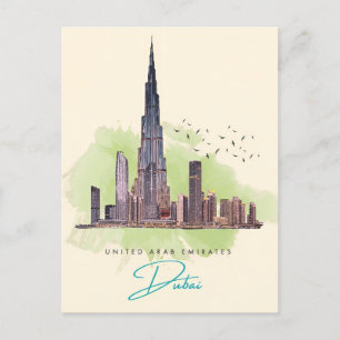 Vintage travel Dubai United Arab Emirates City Postcard