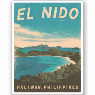 Vintage Travel El Nido Philippines Retro Scenic