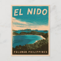 Vintage Travel El Nido Philippines Retro Scenic