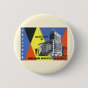 Vintage Travel Europe, Warsaw (Warszawa), Poland 2 Inch Round Button