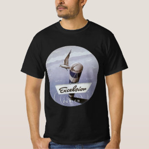 Vintage Travel Excelsior Hotel Zurich Switzerland T-Shirt