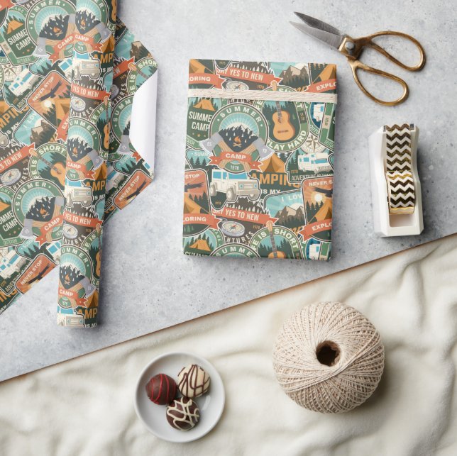 Vintage Travel Explorer Pattern Wrapping Paper (Crafts)