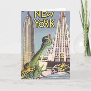 Vintage Travel, Famous New York City Landmarks Card