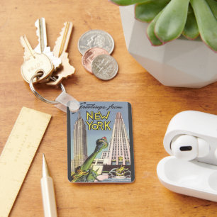 Vintage Travel, Famous New York City Landmarks Keychain