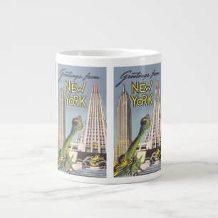 Vintage Travel, Famous New York City Landmarks Large Coffee Mug