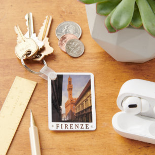 Vintage Travel, Firenze, Florence, Palazzo Vecchio Keychain