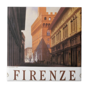 Vintage Travel, Firenze, Florence, Palazzo Vecchio Tile