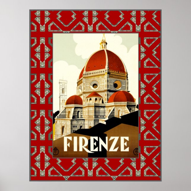 Vintage Travel Firenze Italy Print (Front)