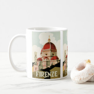 Vintage Travel Florence Firenze Italy Church Duomo Coffee Mug