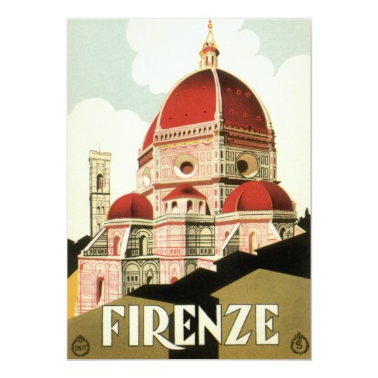 Vintage Travel, Florence Italy Church Invitation