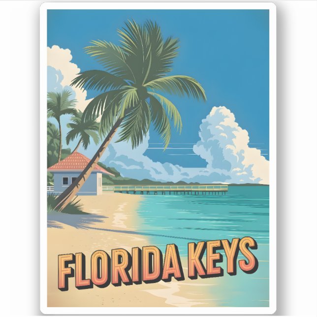 Vintage Travel Florida Keys Beach Seaside Scenic (Front)