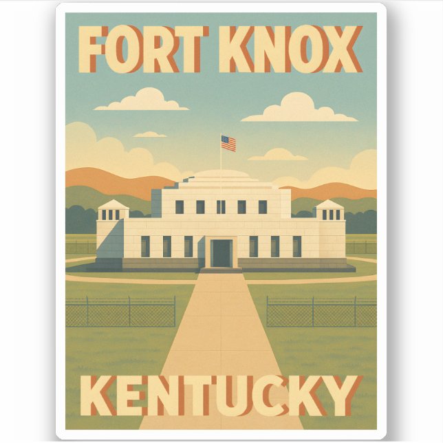 Vintage Travel Fort Knox Kentucky Retro Graphic (Front)