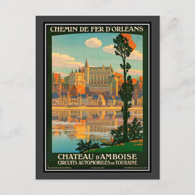 Vintage travel France, Amboise Castle - Postcard (Front)