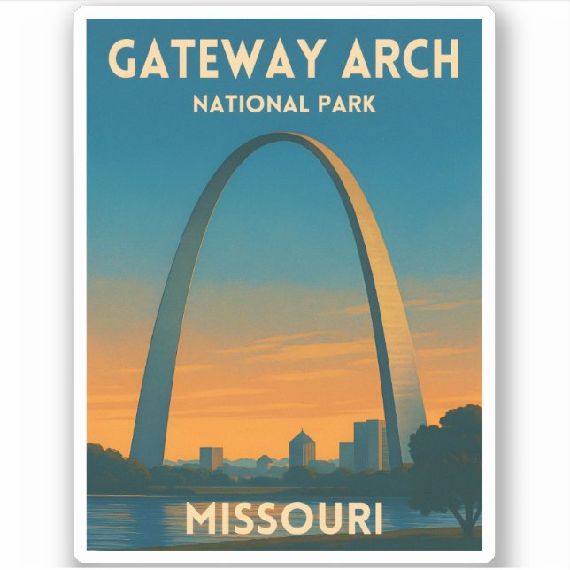 Vintage Travel Gateway Arch National Park Missouri (Front)