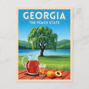 Vintage Travel Georgia Peach State Retro Scenic Postcard