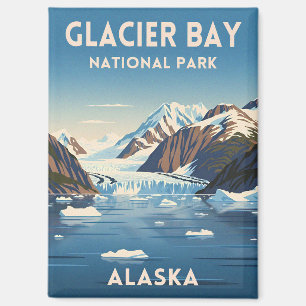 Vintage Travel Glacier Bay National Park Alaska Magnet