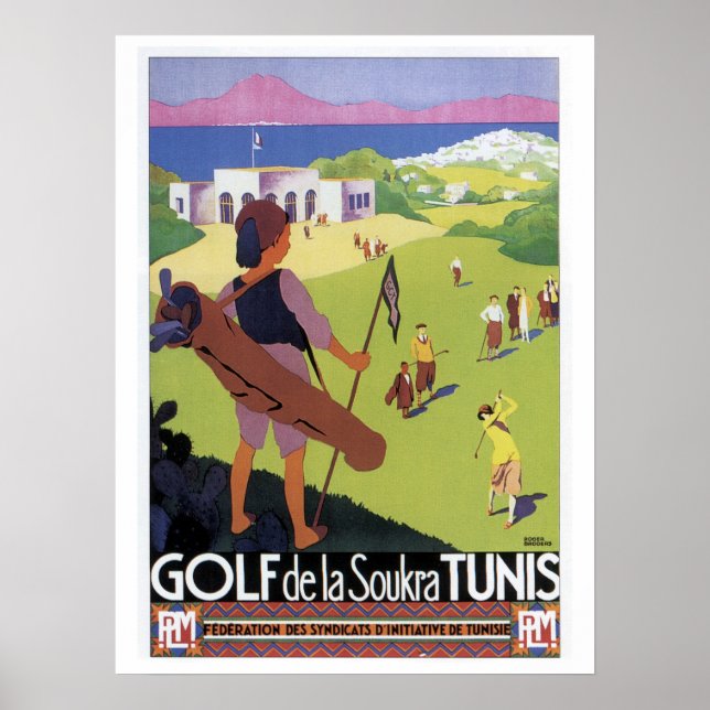 Vintage travel Golf de La Soukra Tunis Poster (Front)