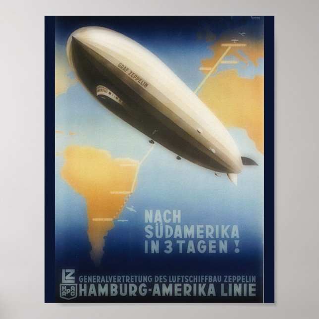 Vintage travel - Graf  Zeppelin Poster (Front)