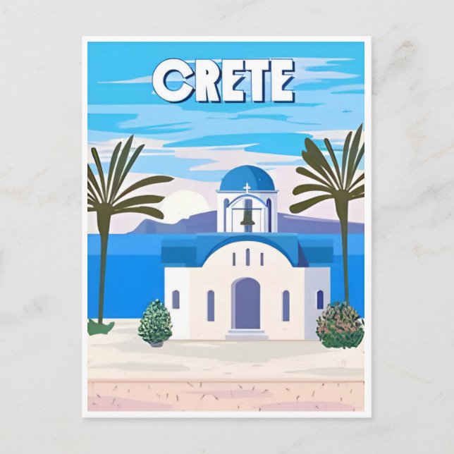 Vintage Travel Greece Santorini Athens Crete Postcard (Front)