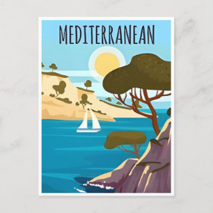 Vintage Travel Greece Santorini mediterranean Postcard