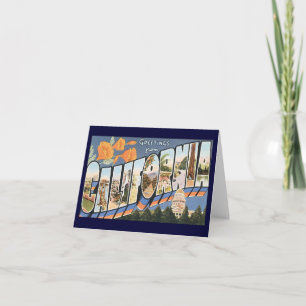 Vintage Travel, Greetings from California Poppies Card