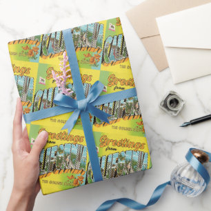 Vintage Travel Greetings from California Wrapping Paper