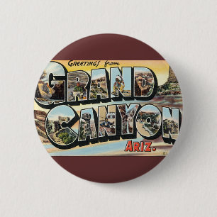Vintage Travel Greetings from Grand Canyon Arizona 2 Inch Round Button