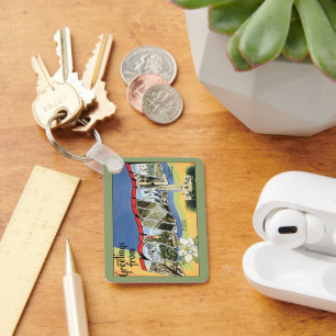 Vintage Travel, Greetings From Louisiana Gulf Keychain