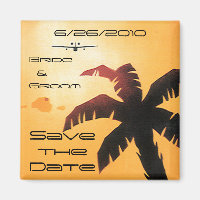 Vintage Travel, Hawaii Palm Tree Save the Date!