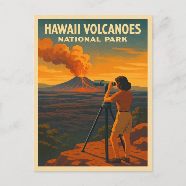 Vintage Travel Hawaii Volcanoes National Park Postcard (Front)