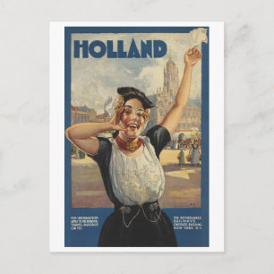 Vintage Travel Holland by Train Postcard
