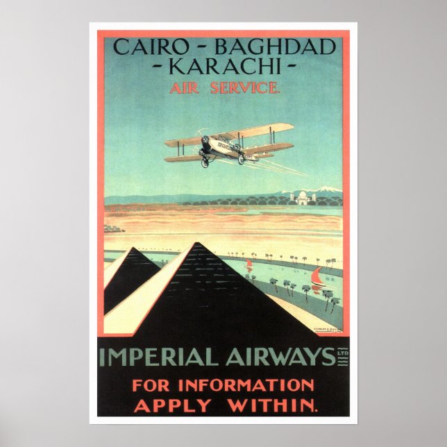 Vintage travel,Imperial Airways Poster (Front)