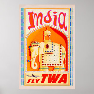 Vintage Travel India Delhi Travel Poster Print