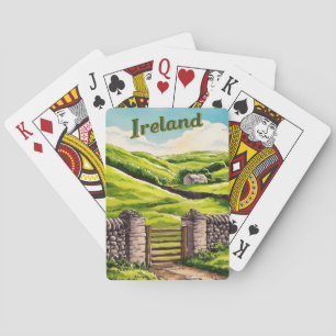 Vintage Travel Ireland Countryside Retro Scenic Playing Cards